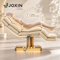 Table de massage électrique moderne beige à 3 moteurs, réglable en hauteur, en PU, avec mousse à mémoire de forme, mobilier de salon pour spa