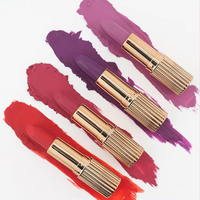 Cosmétiques pour les lèvres très demandés, OEM ODM, marque privée, 24 couleurs, tube carré noir, rouge à lèvres mat velours longue tenue, haute pigmentation