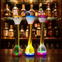 Usine en plastique fête Slush tasses Led en plastique cour tasse Slush bouteille avec cour idéal pour Noël Halloween et bar thé parties