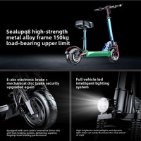 Trottinette électrique pour adultes, pliable, capacité 200 kg, cadre en alliage d'aluminium, roues de 10 pouces, pour la livraison