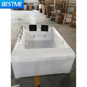 <span class=keywords><strong>Baignoire</strong></span> à remous autoportante en verre trempé de luxe en acrylique blanc pour 2 personnes baignoires à accoudoirs de massage baignoires - Product Image 6