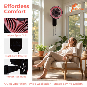 Ventilateur mural oscillant de 10 pouces, large flux d'air, corps en plastique, moteur silencieux, pour la maison, le bureau, les magasins de détail - Product Image 1