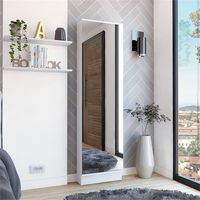 Vente à chaud Étagère à chaussures avec miroir Nouveau design Armoire à chaussures en bois pour couloir d'entrée pour salle de sport