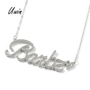 Collar UWIN con Colgante de Nombre Personalizado con Letra Inicial en Forma de Corazón, Letra Mayúscula o Minúscula, Joyería para Mujer y <span class=keywords><strong>Hombre</strong></span> - Product Image 1