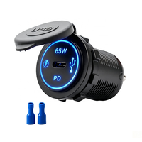 65W Charge Rapide 12V 24V PD 3.0 USB Voiture Type C Chargeur Prise pour Bateau RV