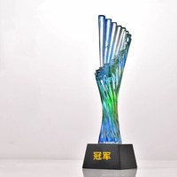 Trophée en cristal personnalisé, récompenses gravées créatives, cadeaux souvenirs, trophée en résine rouge, vert, jaune, coupe de récompense