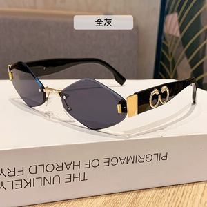 Lunettes de soleil rétro œil de chat pour femmes, demi-cerclées, protection UV400, style adulte, pour l'extérieur - Product Image 1