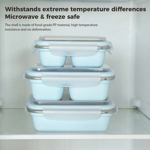 LIHONG Contenitore per Pranzo in Acciaio Inox Verniciato a Polvere, Ermetico e Adatto al Microonde, <span class=keywords><strong>con</strong></span> <span class=keywords><strong>Scomparti</strong></span> per Adulti e Viaggi - Product Image 5