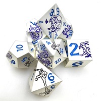 Offre Spéciale – Ensemble de Dés D&D RPG Polyédriques D20 en Alliage de Zinc de 16 mm, 7 Pièces, Gravure Personnalisée, Durables et Écologiques – Vente en Gros