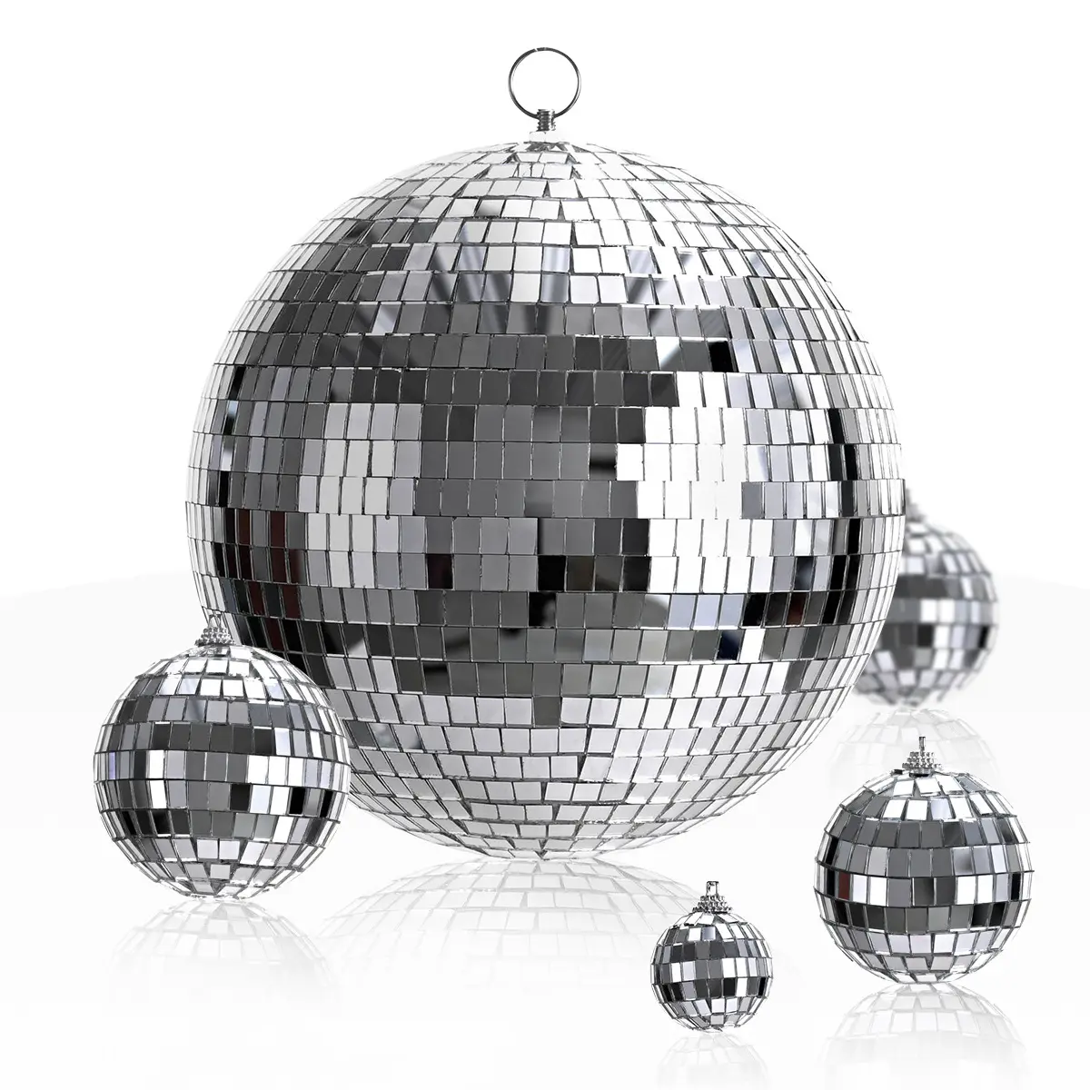 Sfera a specchio Laser atmosfera per feste di natale puntelli decorativi in schiuma arazzi da palcoscenico palla da discoteca in vetro riflettente