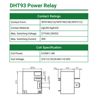 DHT93-1ASTF1-DC12V T93 CQC TUV RoHS TV-10 40A 2HP Relay Daya Sambung Cepat Peralatan Rumah Pintar Sistem Tenaga Fotovoltaik