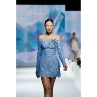 Robes de soirée de luxe pour femmes, à fleurs, écologiques, durables, sans manches, épaules dénudées, fabriquées au Vietnam, livraison rapide, haute qualité