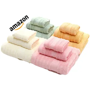 China factory wholesale super absorbent soft and organic bamboo fiber face bath towel set