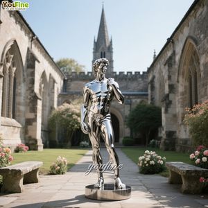 Nouveau design extérieur statue miroir grandeur nature <span class=keywords><strong>sculpture</strong></span> de David en acier inoxydable - Product Image 4