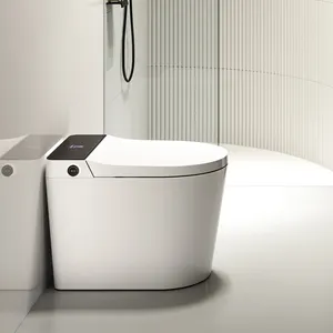 Inodoro inteligente autoabierto eléctrico al por mayor, retrete WC inteligente de cerámica de una pieza automático calentado