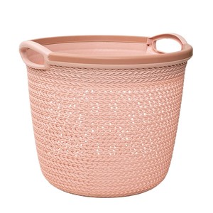 HALO Contemporary <b>Plastic</b> Laundry <b>Basket</b> with Handles Woven Storage Design Clothes Toy Hamper for Bathroom Bedroom Home - Product Image 3