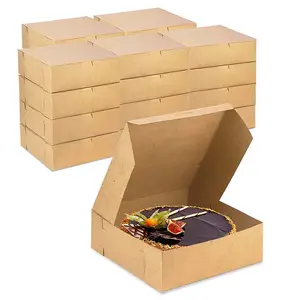 Kraft Pie Boxes Zoll Brown Boxes für Backwaren-Kleine Boxen für Kuchen, Käsekuchen, Muffins, Dessert, Makronen