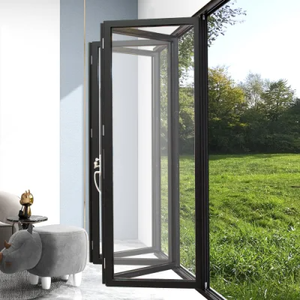 D-顶部滑动折叠蚊帐门双折门客厅玻璃露台铝玻璃现代门 - Product Image 3