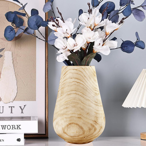 <span class=keywords><strong>Jarrones</strong></span> de flores secas de bambú sólido hechos a mano, Paulownia de madera, gota de agua, adornos grandes para decoración del hogar, diseño transfronterizo - Product Image 3