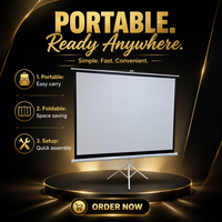 Écran de projection sur trépied de 100 pouces, tissu PVC blanc mat, support d'affichage pliable portable pour conférences et éducation