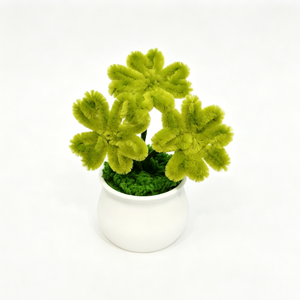 Plante en pot trèfle à quatre feuilles torsadée faite à la main, symbole d'amour éternel, décoration intérieure et cadeau pour occasions spéciales - Product Image 4