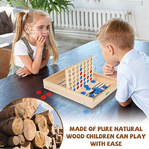 ألعاب خشبية محمولة 5 في 1 ألعاب الشطرنج لعبة الداما سريعة حبال هوك إغلاق مربع تيك تاك تو ألعاب للأطفال اللعب السفر - Product Image 6