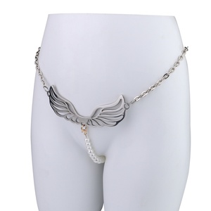 Cadena de cintura metálica FISTSX con cadena de perlas, tanga sexy, lencería metálica, juego BDSM, lencería erótica para mujer - Product Image 1