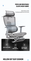 Chaise ergonomique moderne en maille avec hauteur réglable et base pivotante pour bureau à domicile