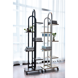 金属製プラントスタンドラック屋内マルチフラワープランターポットホルダー棚ホイール付き - Product Image 3