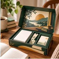 Boîte d'expédition en papier imprimé avec lamination brillante personnalisée, doublée d'éponge en carton ondulé E, pour bougies, clubs de lecture et e-commerce