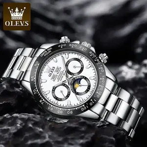 <span class=keywords><strong>Montre</strong></span> mécanique pour homme Olevs 6654, précise, fabriquée à Guangzhou, à bas prix, bracelet en acier inoxydable, résistante à l'eau, continue <span class=keywords><strong>de</strong></span> fonctionner, grande taille - Product Image 1