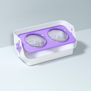 Gamelle double pour chat Pawfect Pet, violette, antidérapante, avec système anti-renversement, pour usage intérieur - Product Image 1