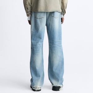 Jeans Anchos Desgastados Azules Vintage para Hombre, Personalizados, a la Moda, al por Mayor - Product Image 2