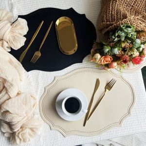 PU Leather Placemat <b>Waterproof</b> Oil-Proof Table Mat Style Simple Heat Mat Home Dinning Table Decoration Mat - Product Image 1