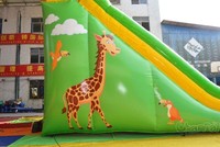 Tobogán de jirafa inflable gonflable de 8m de altura para niños