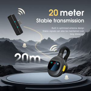 Mini microphone cravate sans fil hautement efficace avec technologie de réduction du bruit pour la diffusion en direct, l'enregistrement vidéo, matériau plastique - Product Image 2