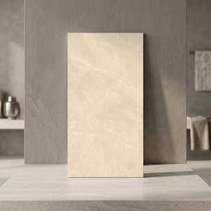 Azulejos de porcelana brillante Moon Cream de 800x1600 mm con diseño de mármol para proyectos de paredes y pisos de hoteles africanos - Product Image 2