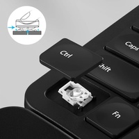 Teclado Ergonómico Dividido Retroiluminado Blanco, Teclado Inalámbrico de 2.4G con Reposamuñecas, Teclado Recargable para Windows/Mac
