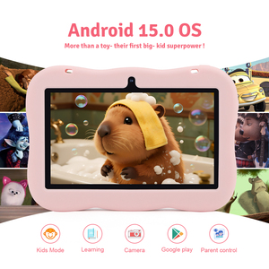Tablette éducative pour enfants C Idea Factory Price, 7 pouces, Android 15.0, 6 Go + 128 Go, résistante aux chutes, rose, avec design de dessin animé pour enfants - Product Image 5