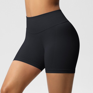 Shorts de yoga sans couture pour femmes, taille haute, côtelés larges, dos en V, effet fessier galbé, extensibles, pour la course, le cyclisme et le fitness – Vente en gros - Product Image 5