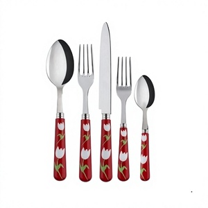 Ensemble de 5 couverts en acier inoxydable avec manche en résine, design unique, taille et forme personnalisées, ensemble de couverts en gros - Product Image 1
