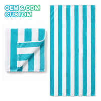 Serviette de plage jacquard grande taille Ujoy en velours de coton écologique, séchage rapide, sans sable, design personnalisé, impression réactive, OEM