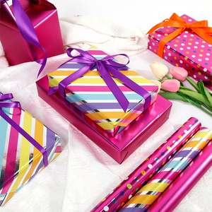 Wholesale Disposable 80g <b>Christmas</b> Metallic Coated Silicone <b>Paper</b> 43*300cm Luxury Custom Packaging <b>Wrapping</b> <b>Paper</b> <b>Roll</b> - Product Image 2