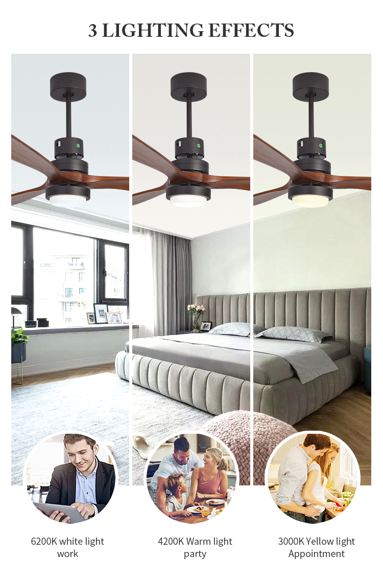 Breezelux orient Style Vintage Chandelier Pendant Light Plywood Blade Ceiling Fan With Light