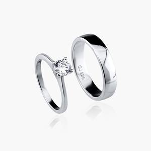 Anneaux de couple en argent et or, zircone cubique, Vietnam, unisexe, couleur personnalisable, mode, lien émotionnel - Product Image 5