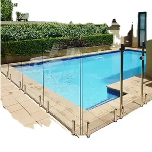 6毫米8毫米高品质无框玻璃栏杆阳台龙头玻璃栏杆现代游泳池围栏