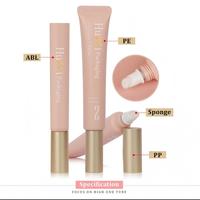 Tube souple en plastique rose personnalisé de 3 ml à 25 ml pour gloss à lèvres, baume à lèvres, sérum à lèvres avec applicateur éponge