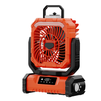 Ventilateur de camping portable 20000 mAh à refroidissement rapide avec télécommande, pulvérisation de brume d'eau, lumière LED rechargeable, boîtier de batterie et fonctionnement silencieux