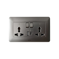 Prise universelle MGA High Standards 250V Twin avec interrupteur et indicateur et hôtel USB Type a & C PD 18W avec logo personnalisé