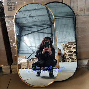 <span class=keywords><strong>Miroir</strong></span> mural moderne en forme de pilule, ovale <span class=keywords><strong>noir</strong></span>, en verre, avec cadre en aluminium 40x90, pour salle de bain, salon, chambre à coucher - Product Image 6
